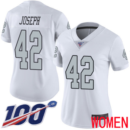Oakland Raiders Limited White Women Karl Joseph Jersey NFL Football 42 100th Season Rush Vapor Jersey